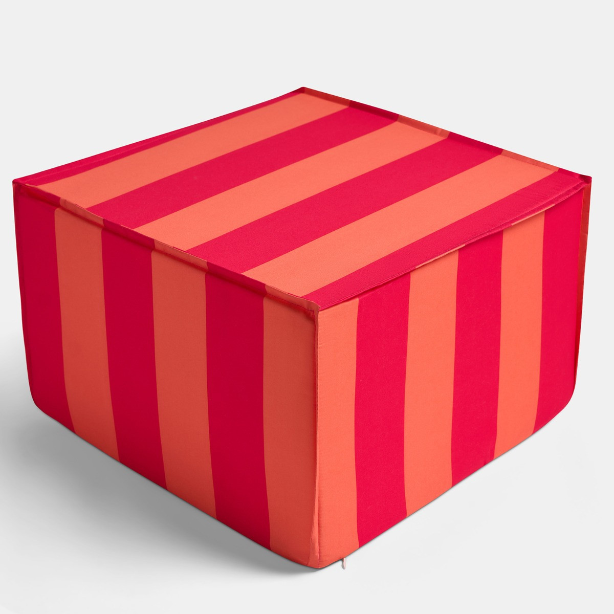 OHS Stripe Print Garden Footstool - Pink/Orange>