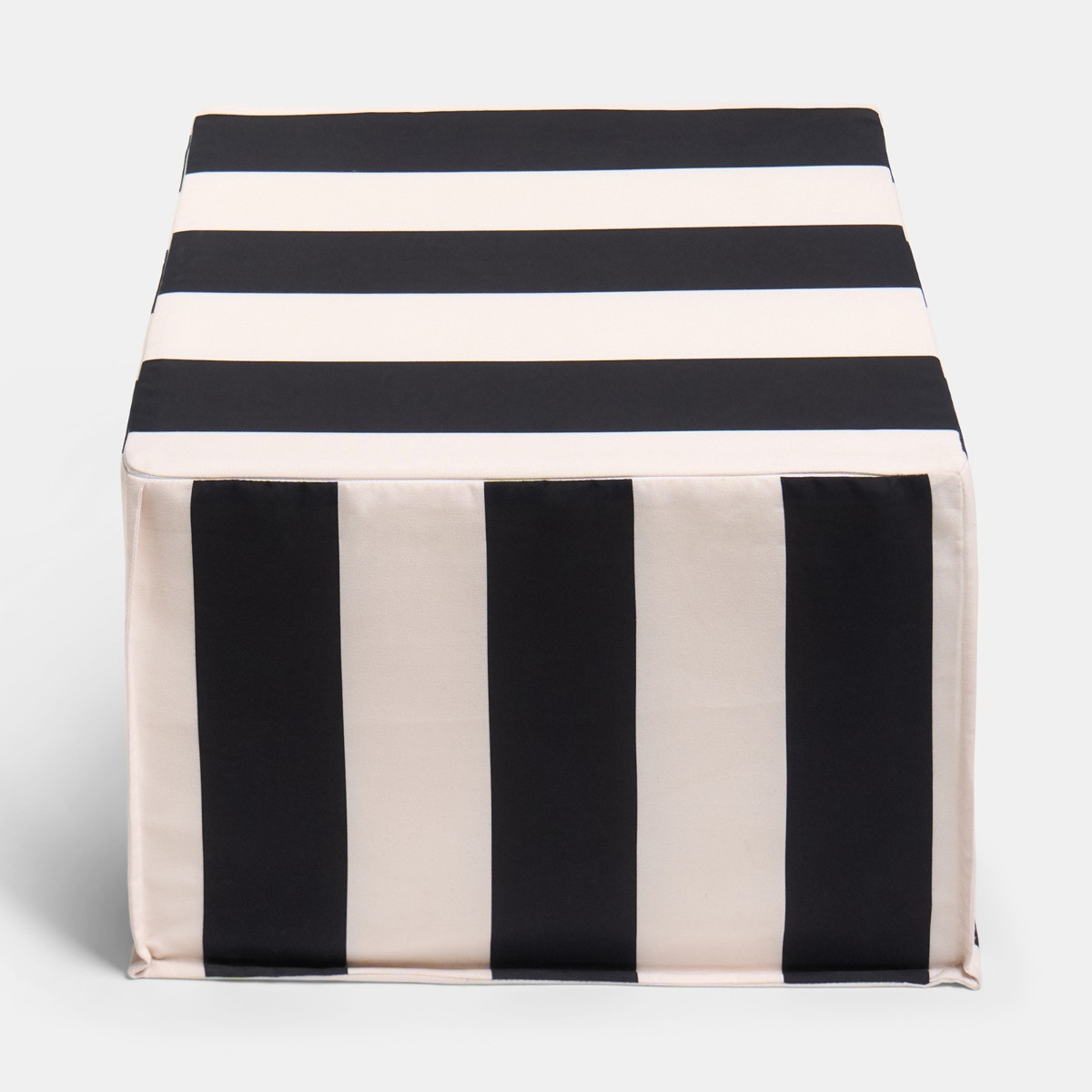 OHS Stripe Print Garden Footstool - Monochrome>