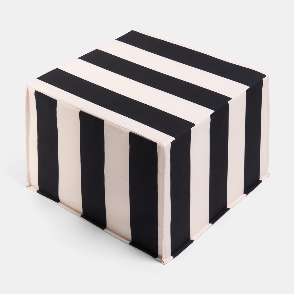 OHS Stripe Print Garden Footstool - Monochrome>