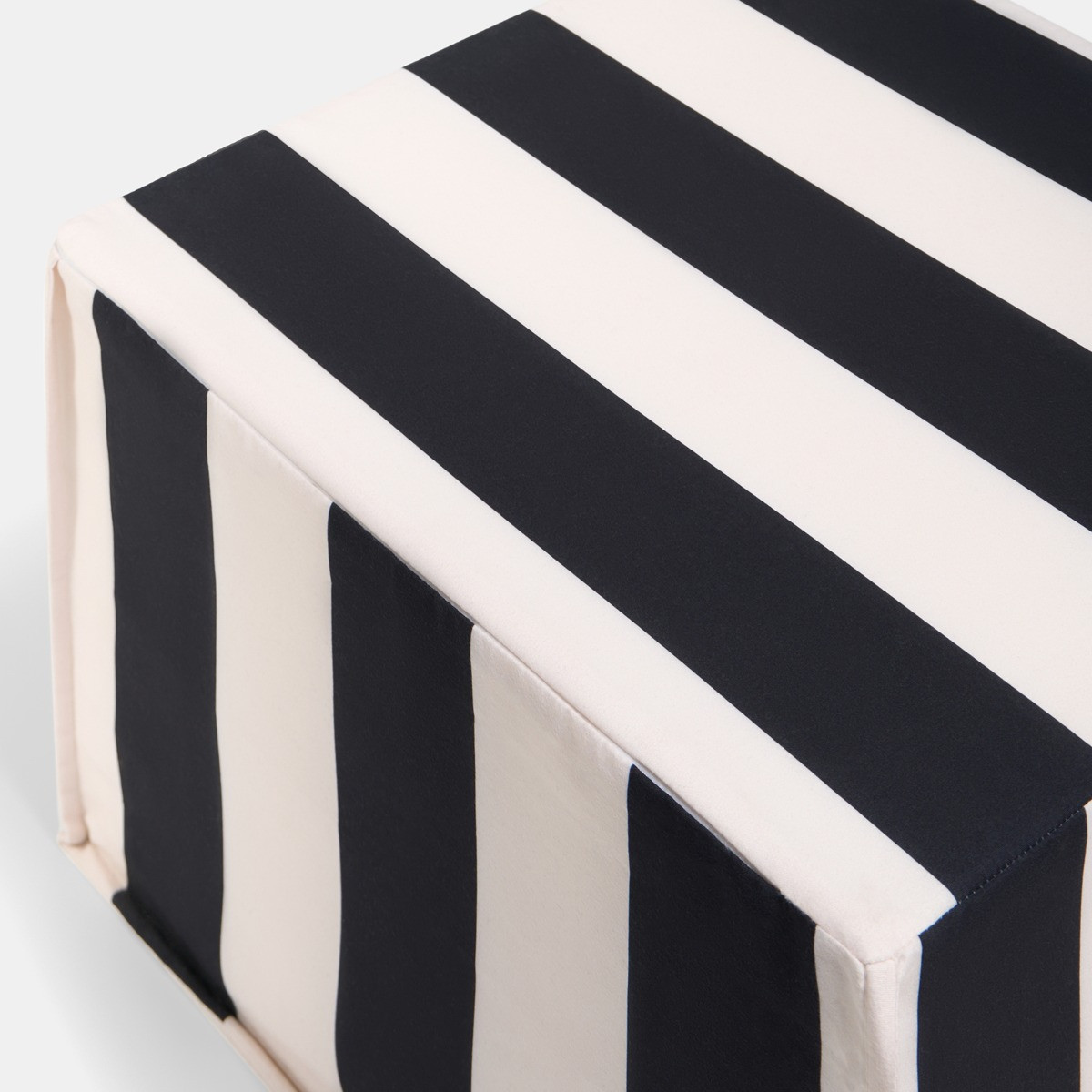 OHS Stripe Print Garden Footstool - Monochrome>