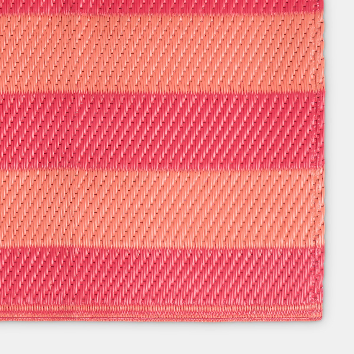 OHS Stripe Print Outdoor Rug, Orange/Pink - 120 x 170cm>