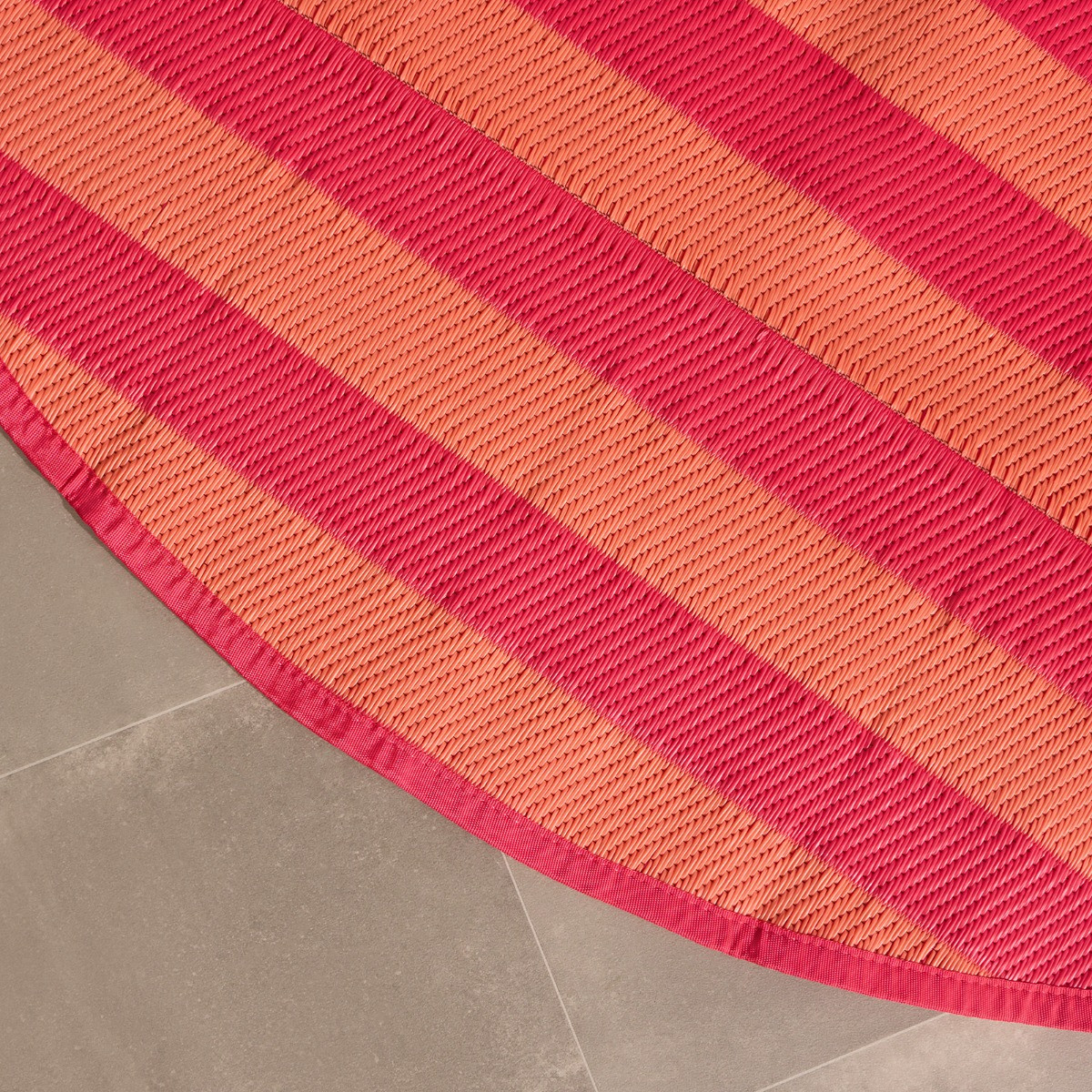 OHS Stripe Print Outdoor Rug, Orange/Pink - 170cm>