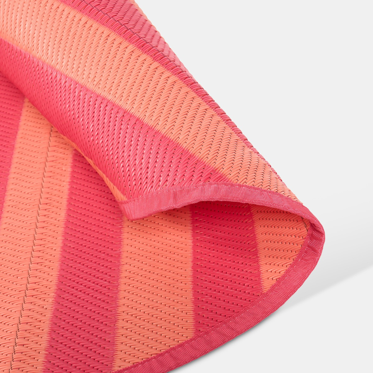 OHS Stripe Print Outdoor Rug, Orange/Pink - 170cm>