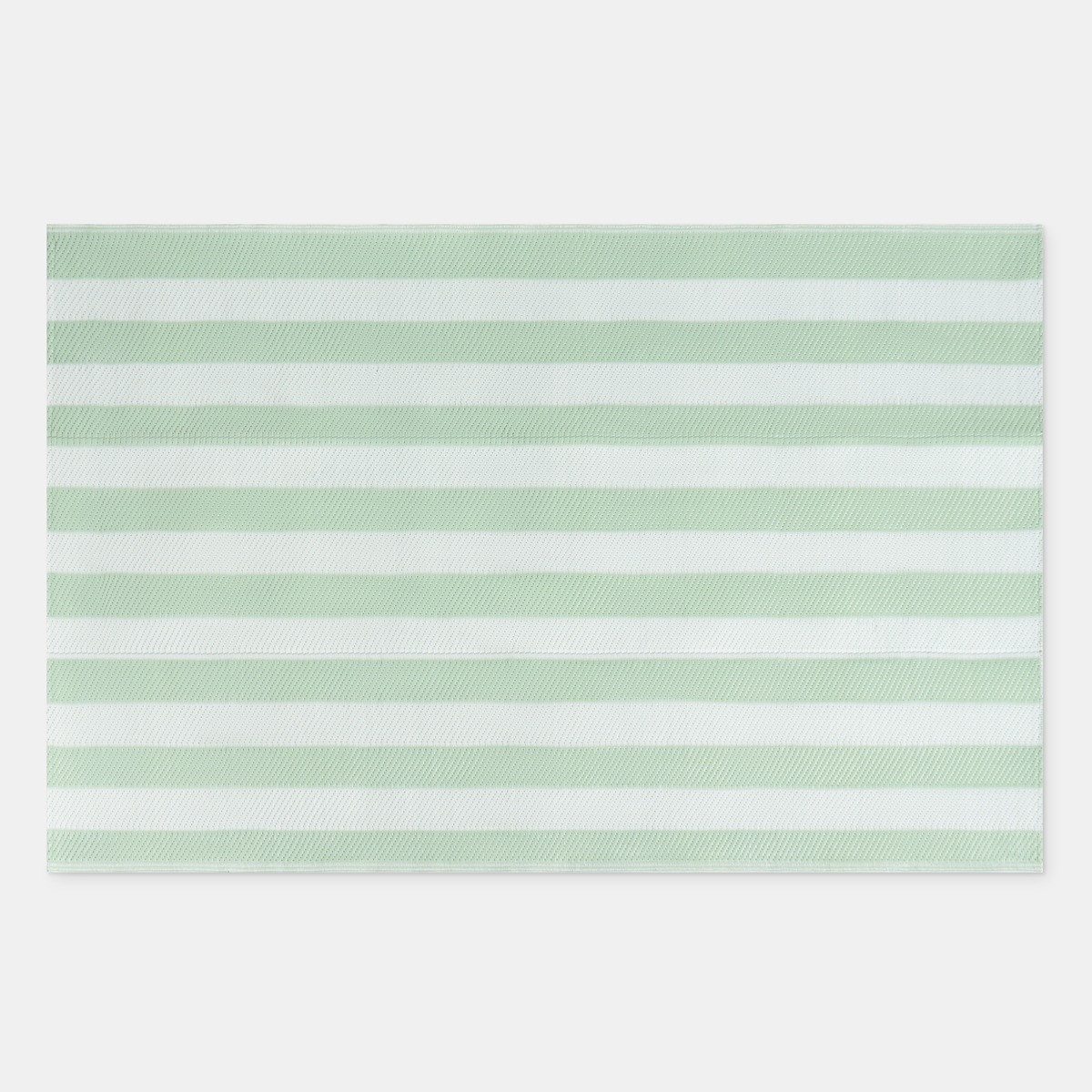OHS Stripe Print Outdoor Rug, Sage/Cream - 120 x 170cm>