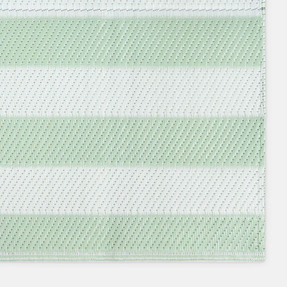 OHS Stripe Print Outdoor Rug, Sage/Cream - 120 x 170cm>
