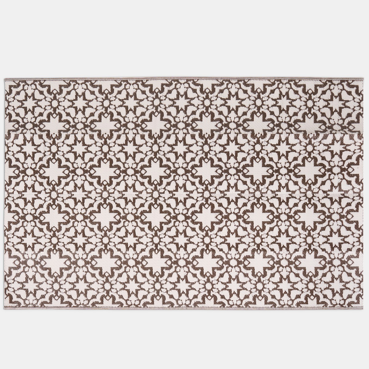 OHS Tile Print Reversible Outdoor Rug, Natural - 120 x 170cm>