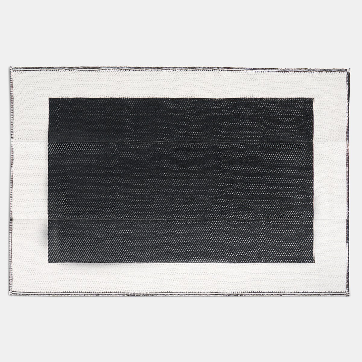 OHS Contrast Border Reversible Outdoor Rug, Black/Cream - 120 x 170cm>