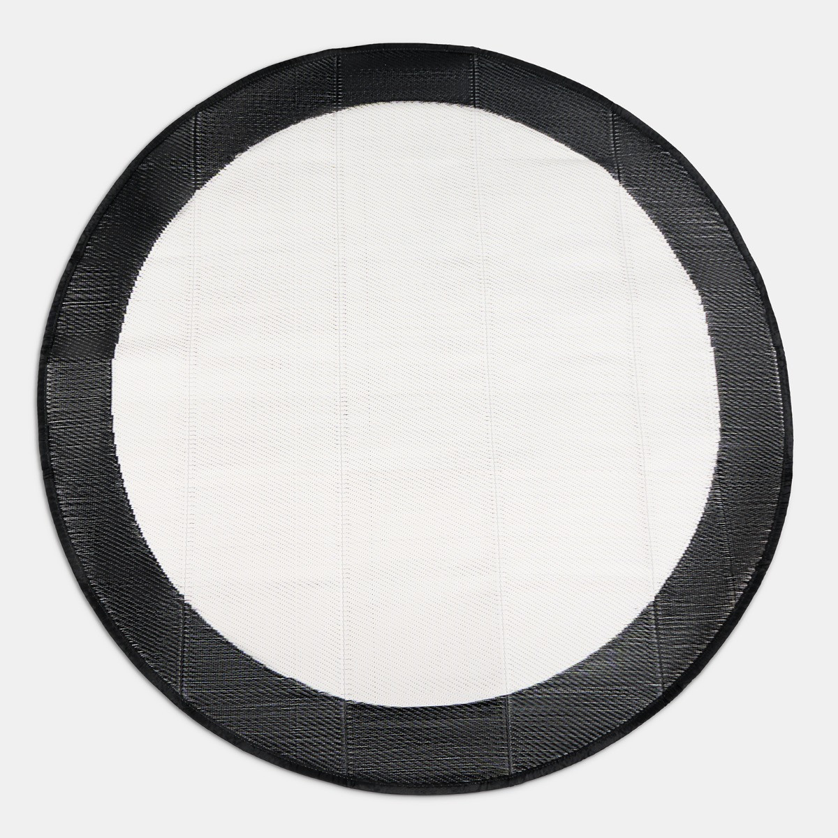 OHS Contrast Border Reversible Outdoor Rug, Black/Cream - 170cm>