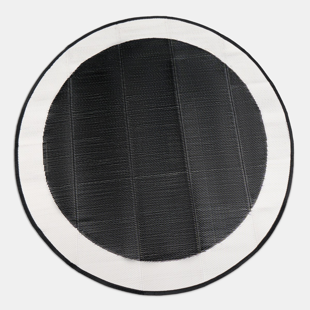 OHS Contrast Border Reversible Outdoor Rug, Black/Cream - 170cm>