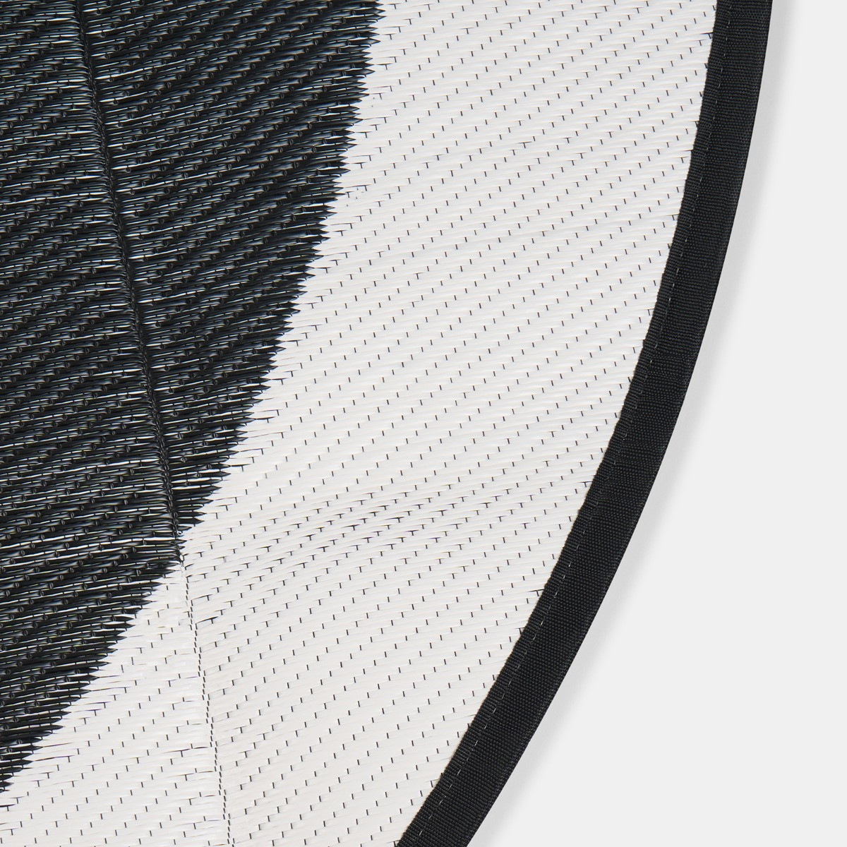 OHS Contrast Border Reversible Outdoor Rug, Black/Cream - 170cm>