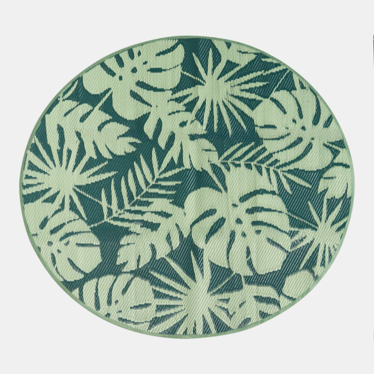 OHS Palm Print Reversible Outdoor Rug, Green - 170cm>