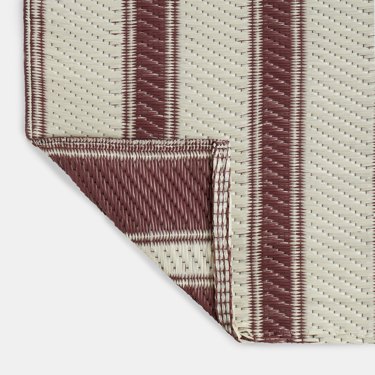 OHS Vintage Stripe Outdoor Rug - Chocolate/Cream>