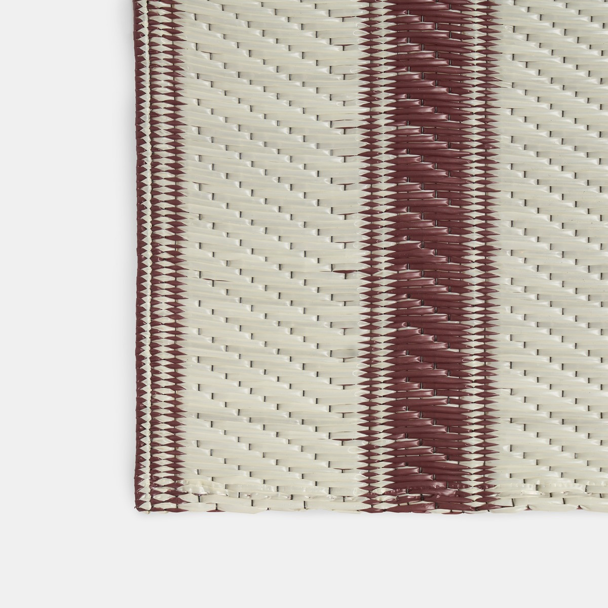 OHS Vintage Stripe Outdoor Rug, Chocolate/Cream - 120 x 170cm>