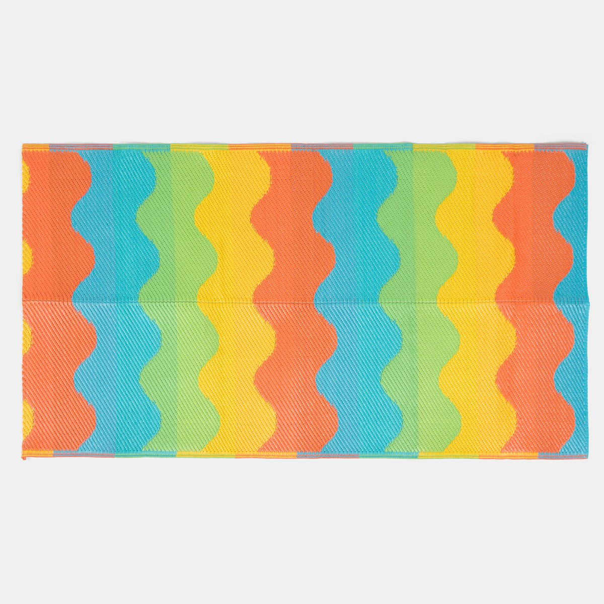 OHS Kids Waved Lines Print Outdoor Rug - Multi>