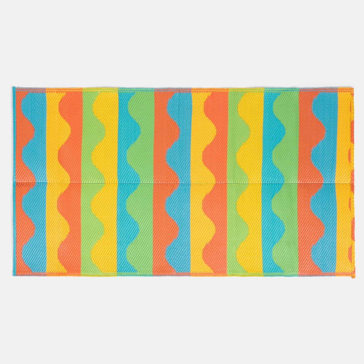 OHS Kids Waved Lines Print Outdoor Rug - Multi>