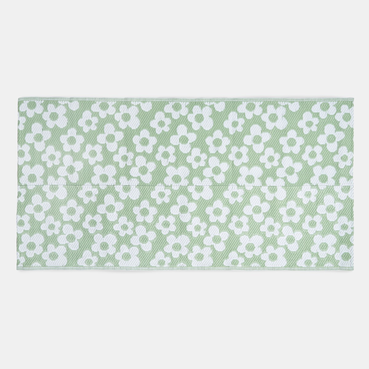 OHS Kids Daisy Print Outdoor Rug - Sage/White>