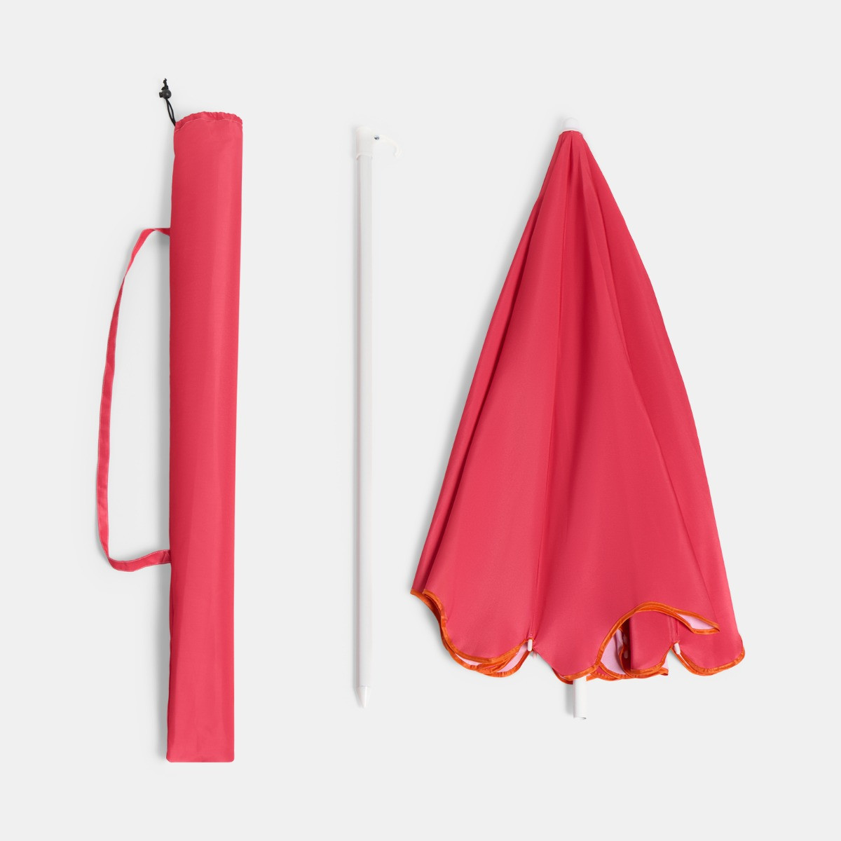 OHS Scallop Edge Outdoor Parasol - Pink/Orange>