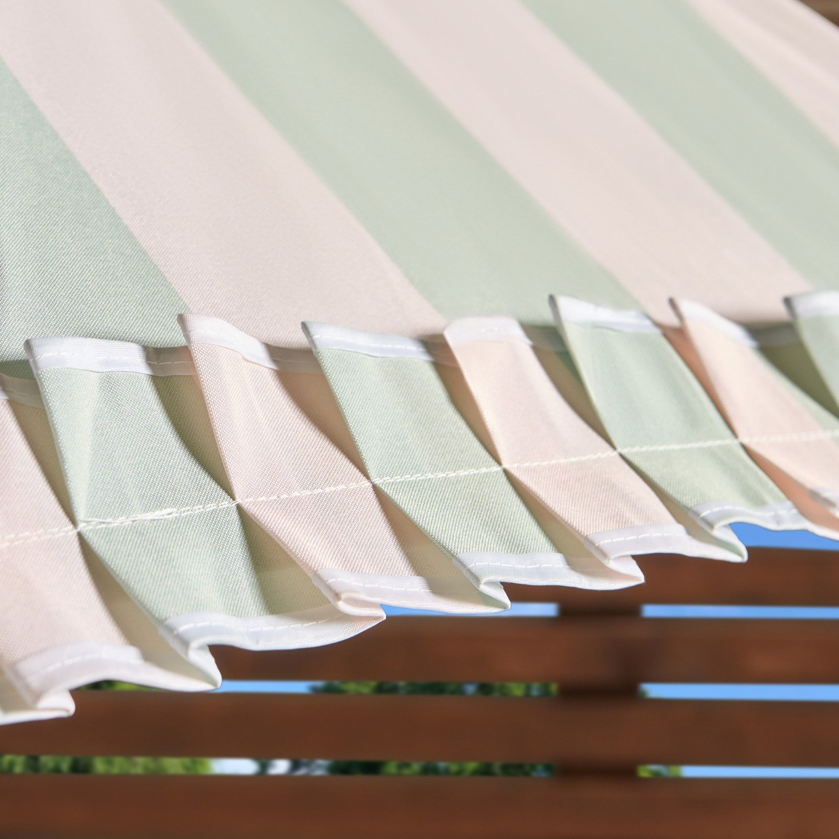 OHS Stripe Print Outdoor Parasol - Sage/Cream>