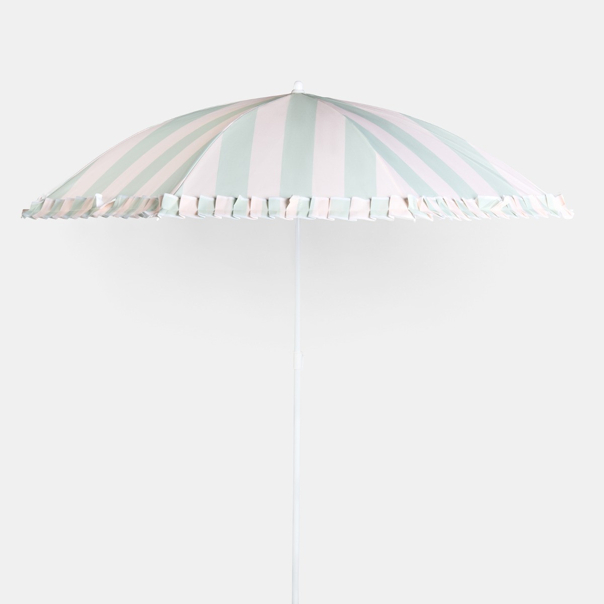 OHS Stripe Print Outdoor Parasol - Sage/Cream>
