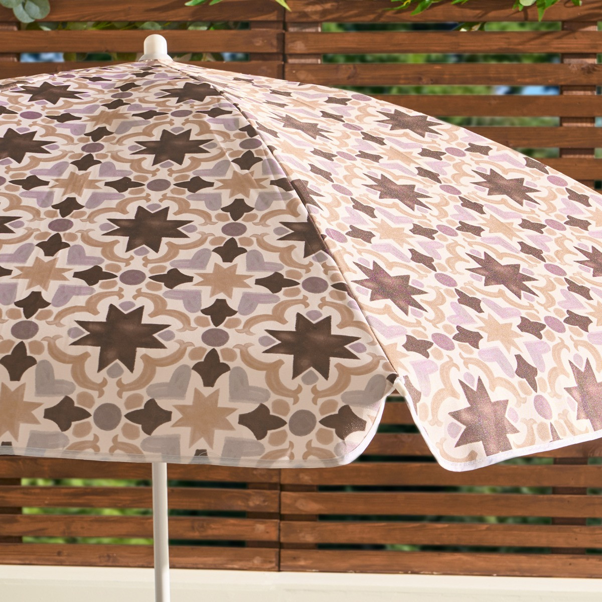 OHS Tile Print Outdoor Parasol - Natural>