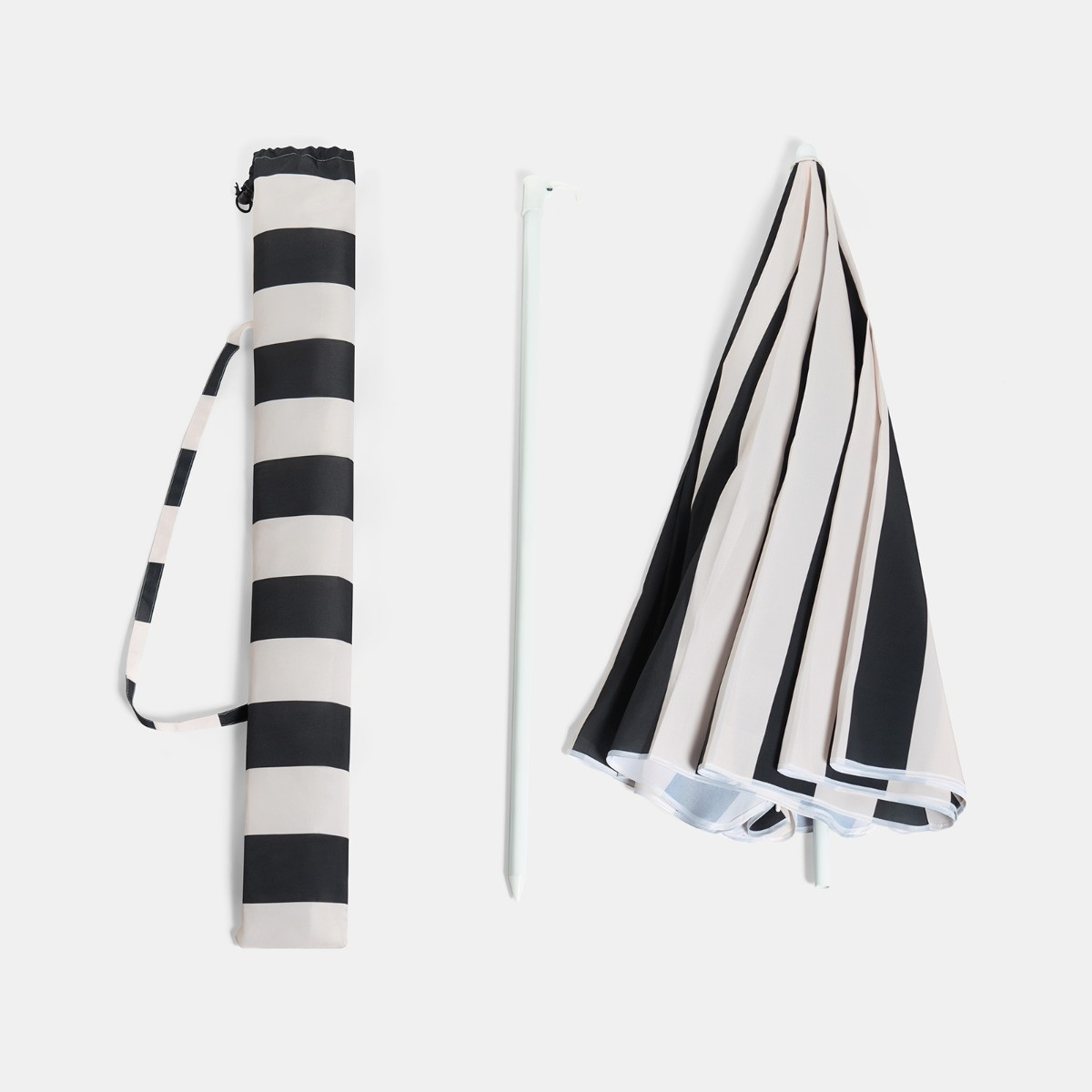 OHS Stripe Print Outdoor Parasol - Monochrome>