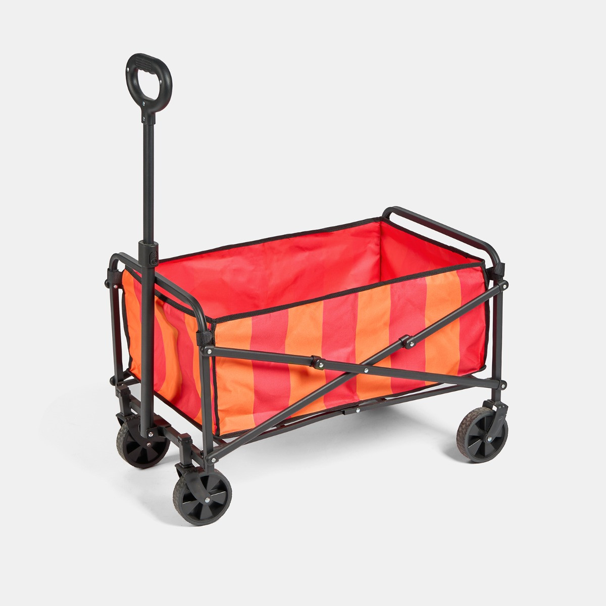 OHS Stripe Print Foldable Camping Trolley - Orange/Pink>