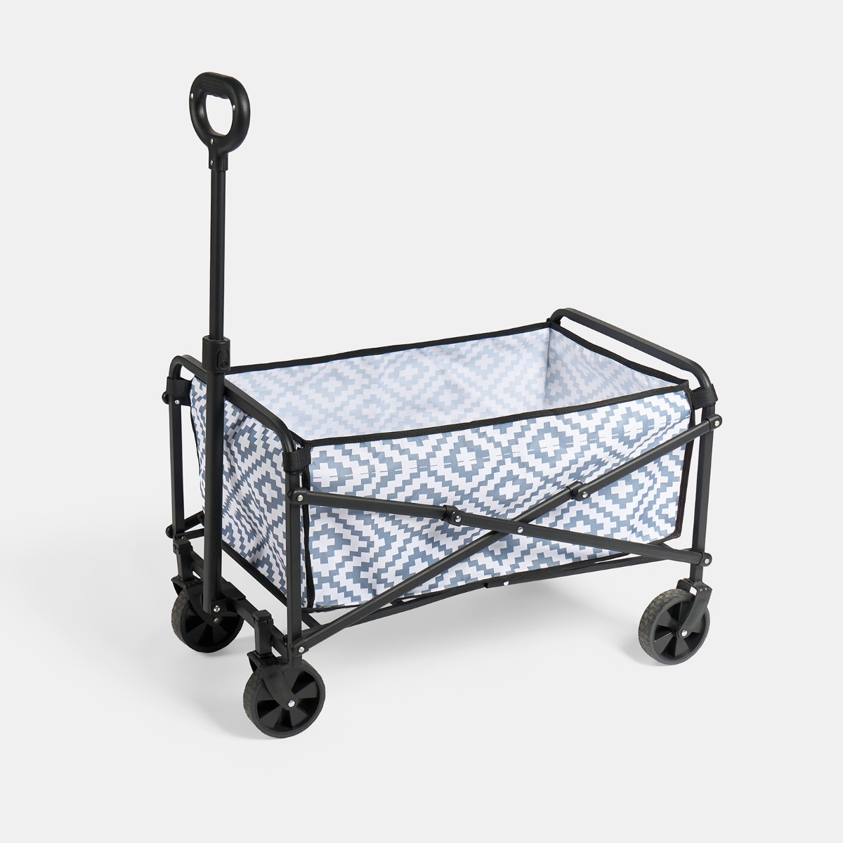 OHS Geometric Print Foldable Camping Trolley - Grey >