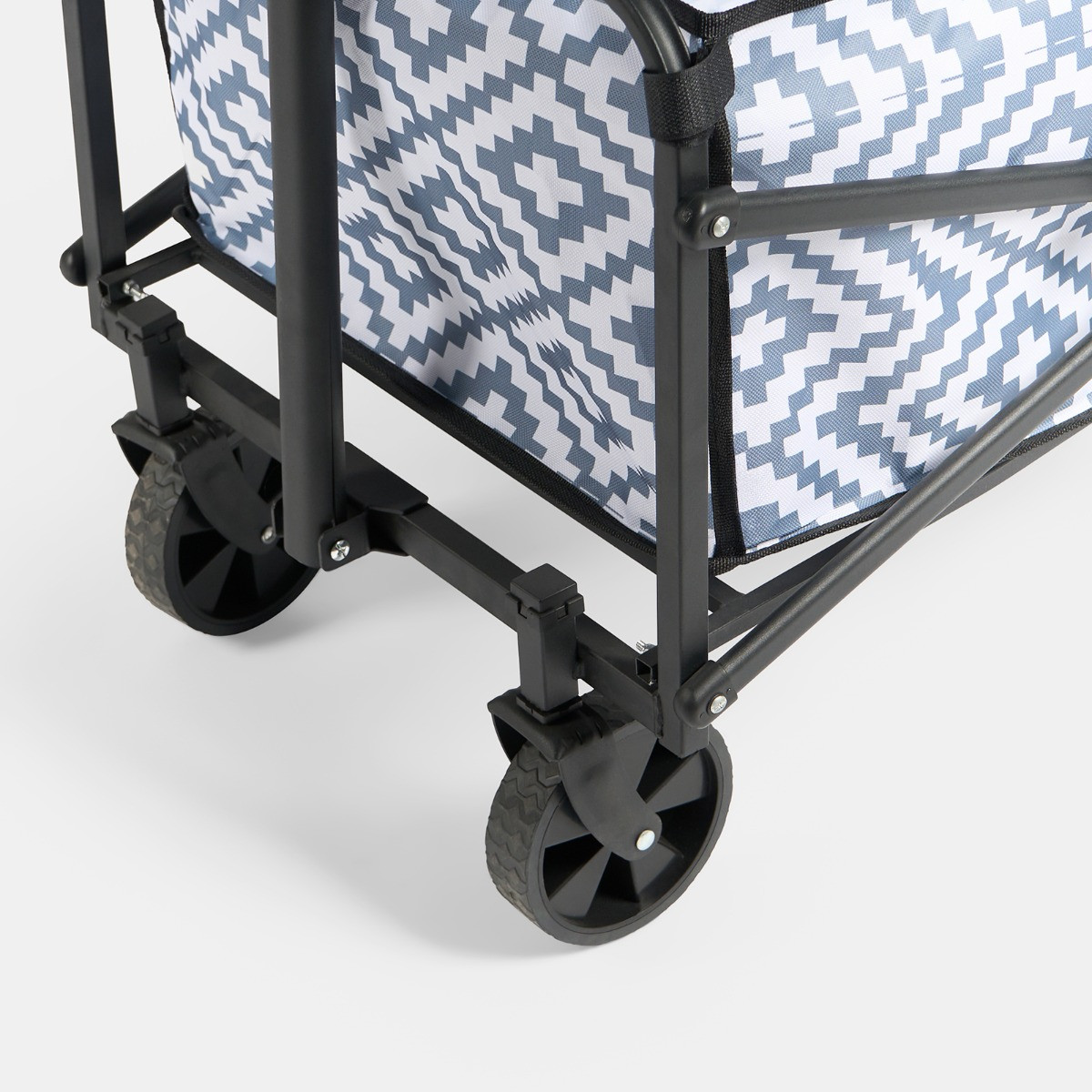 OHS Geometric Print Foldable Camping Trolley - Grey >