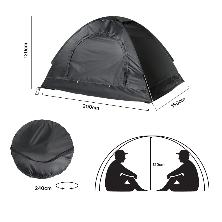 OHS 2 Person Tent - Black>
