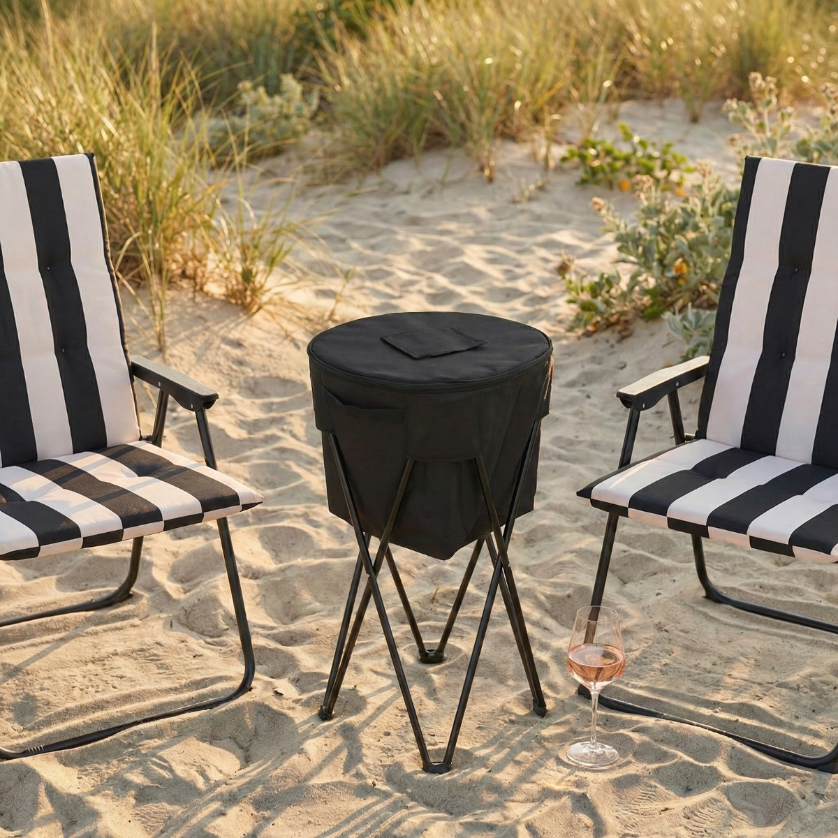 OHS Outdoor Foldable Drinks Cooling Stand - Black>