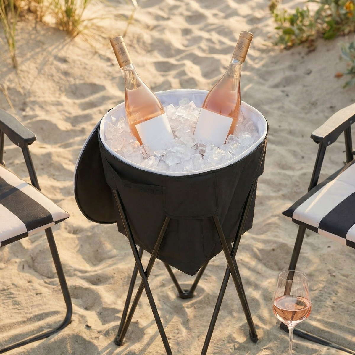 OHS Outdoor Foldable Drinks Cooling Stand - Black>
