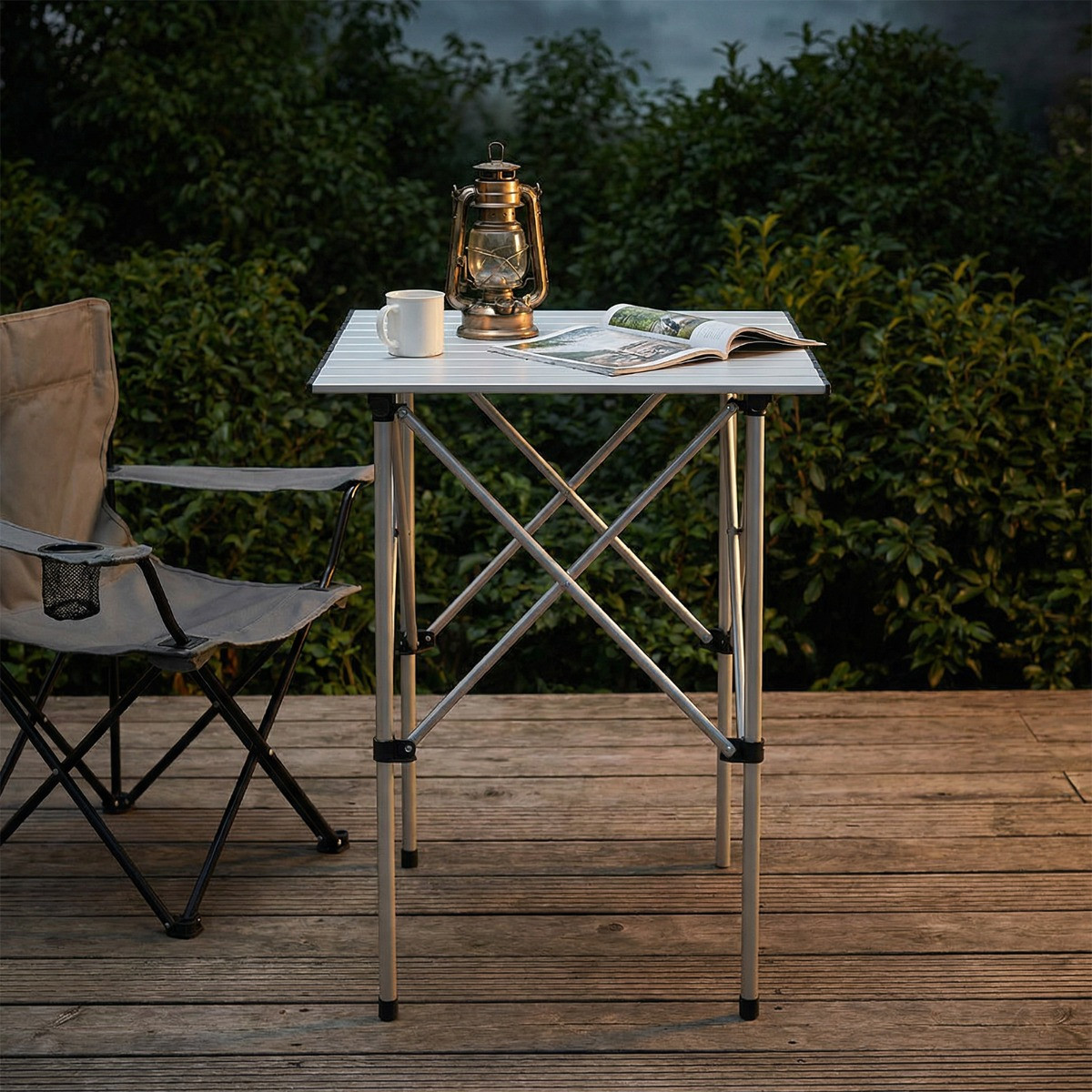 OHS Foldable Camping Table - Grey>