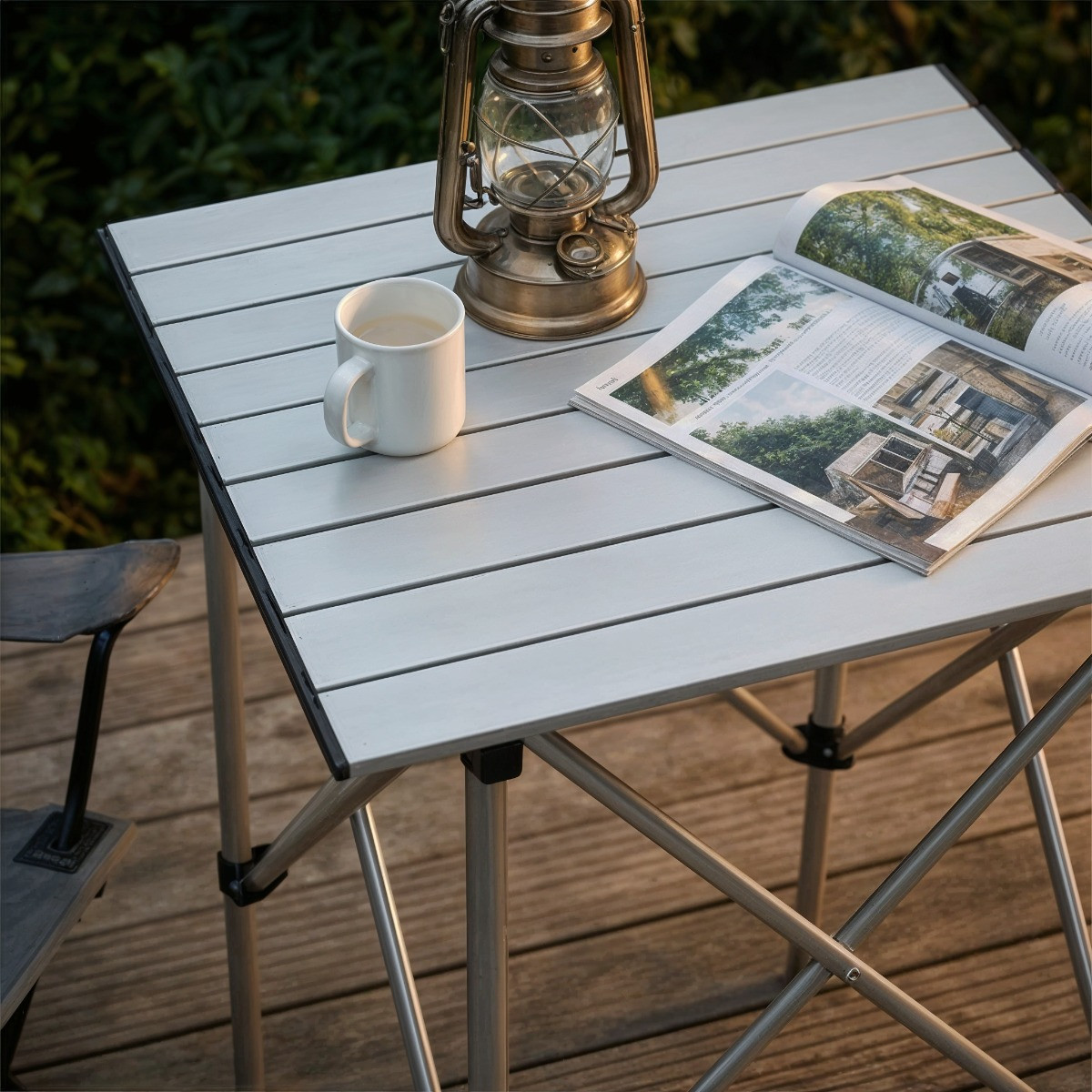 OHS Foldable Camping Table - Grey>