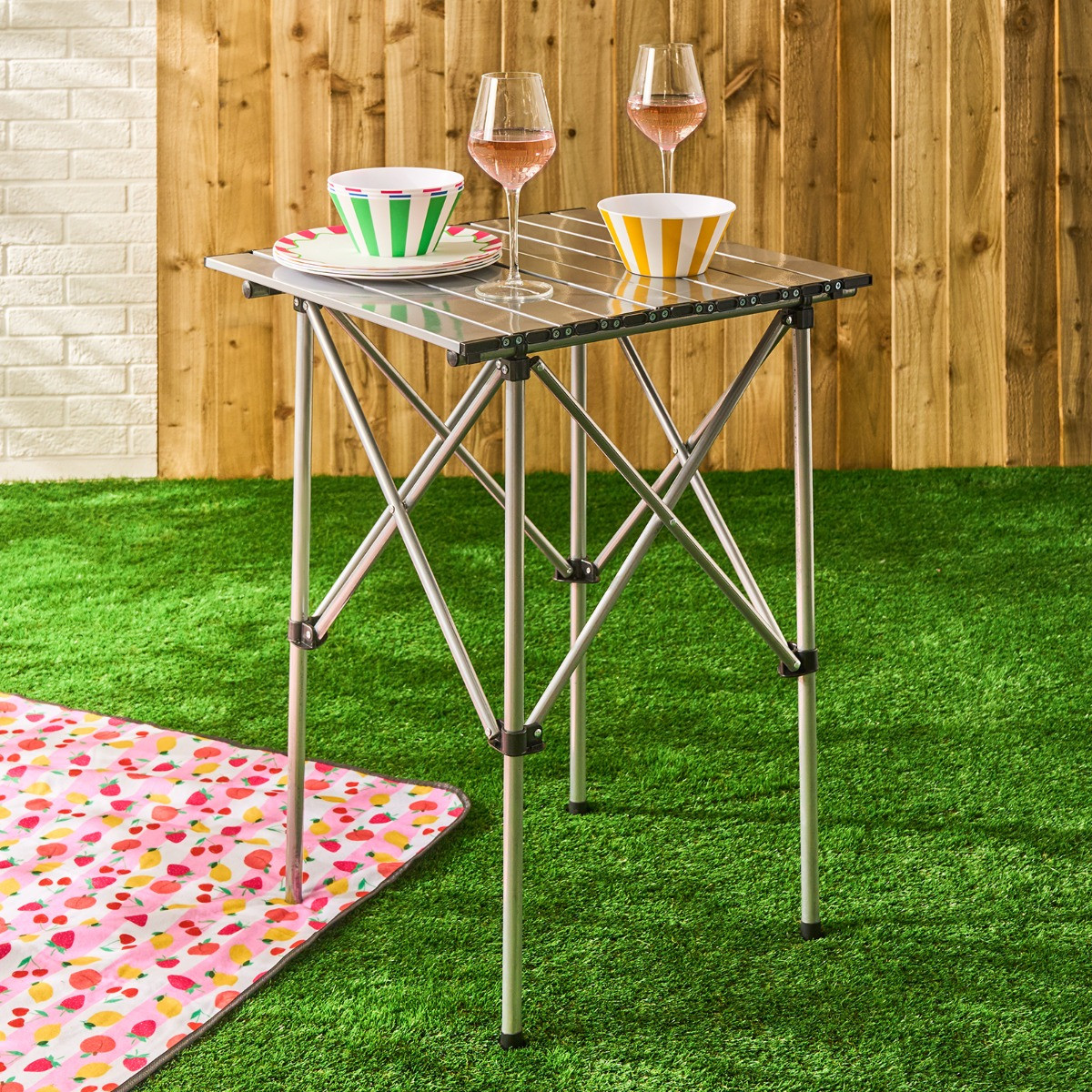 OHS Foldable Camping Table - Grey>