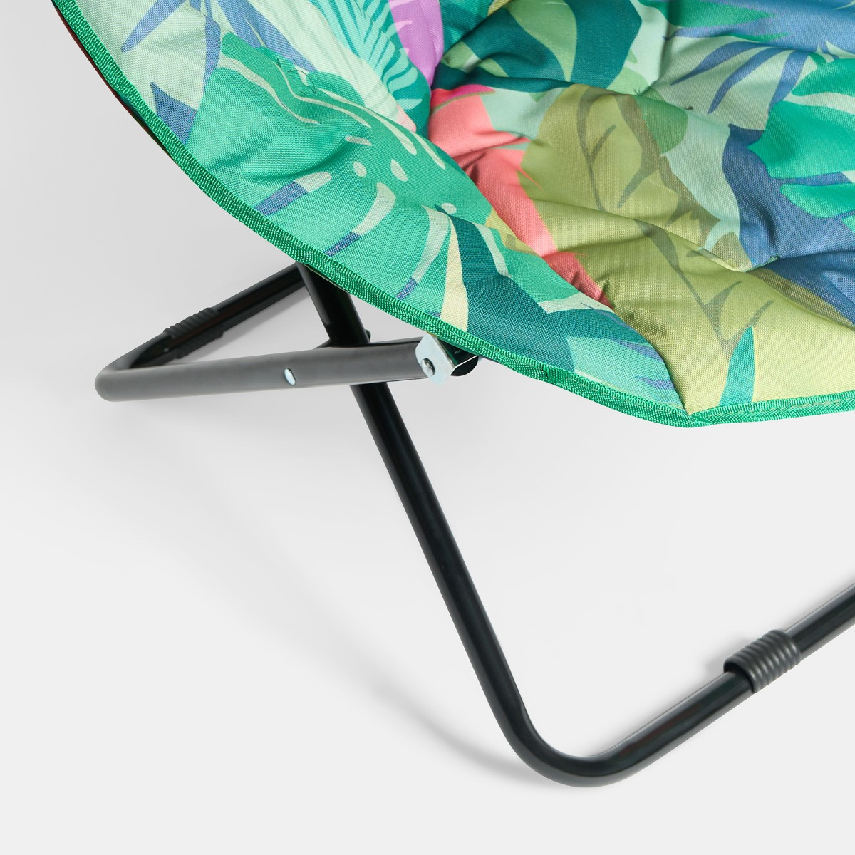 OHS Foldable Palm Print Moon Camping Chair - Green>