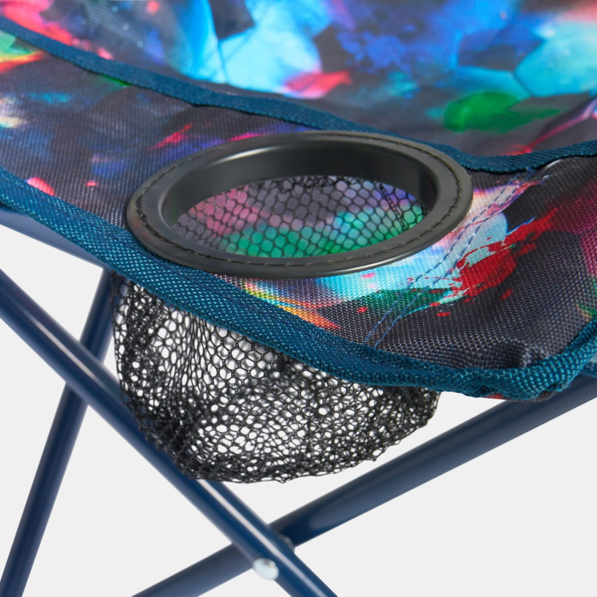 OHS Kids Football Print Foldable Camping Chair - Neon>