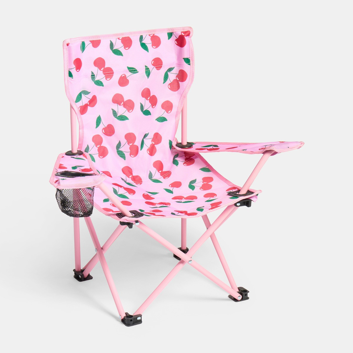OHS Kids Cherry Print Foldable Camping Chair - Pink>
