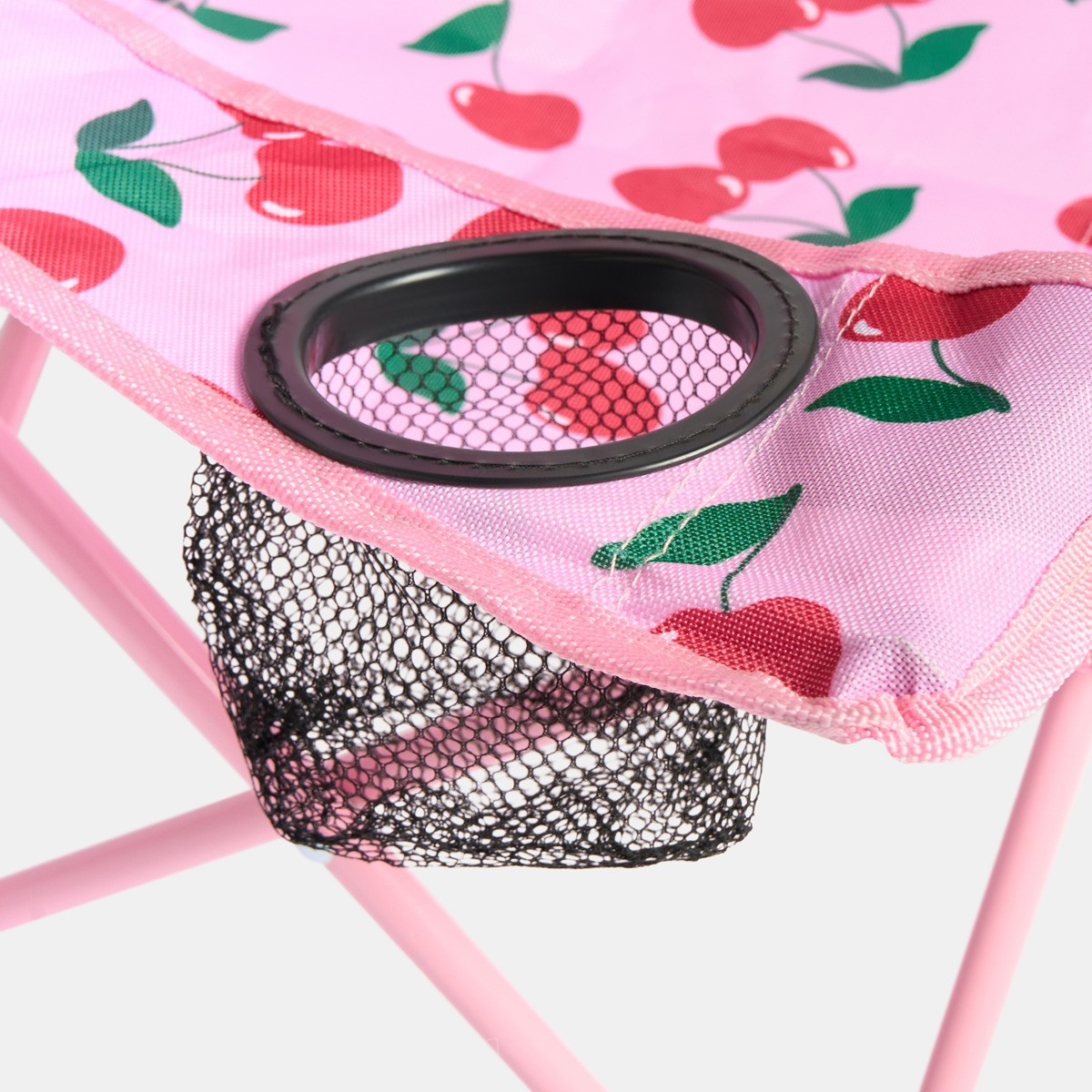 OHS Kids Cherry Print Foldable Camping Chair - Pink>