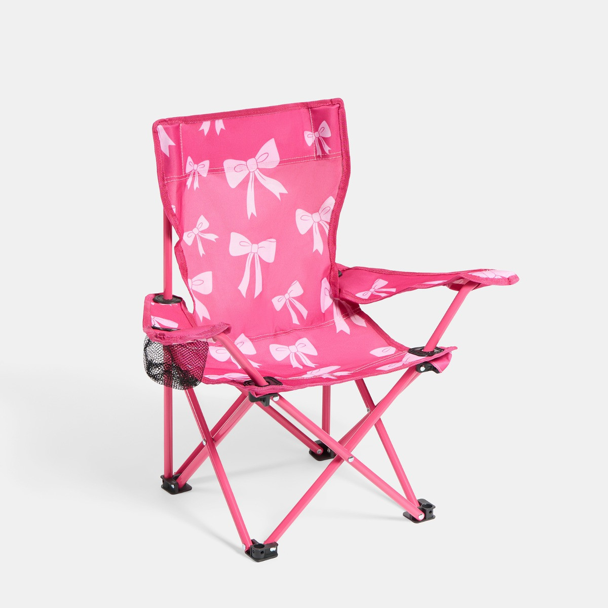 OHS Kids Bow Print Foldable Camping Chair - Pink>