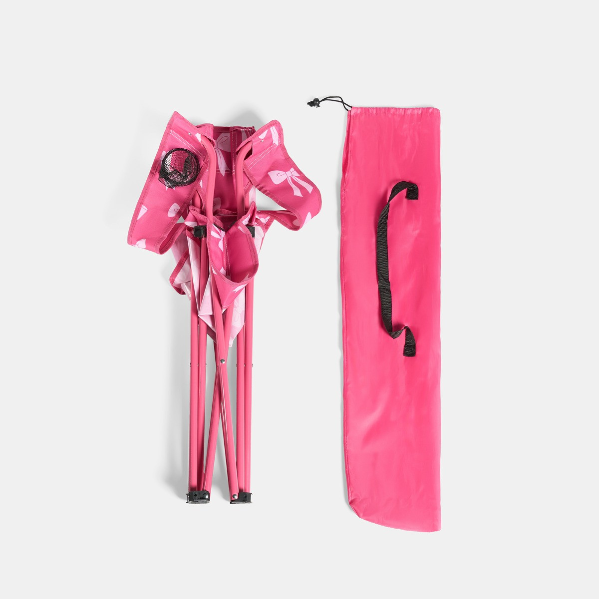 OHS Kids Bow Print Foldable Camping Chair - Pink>