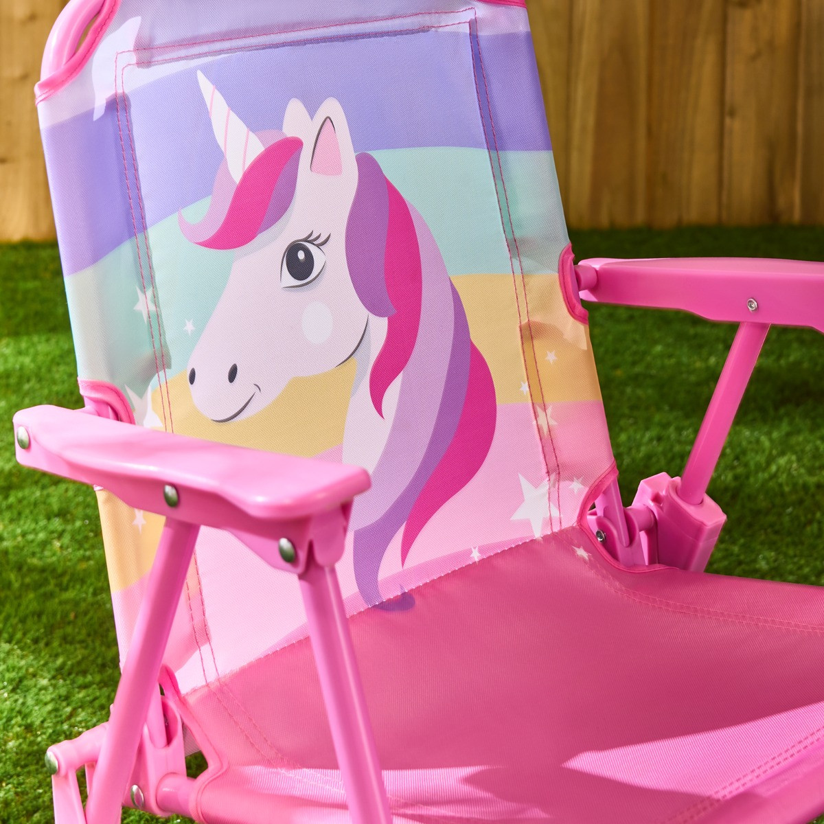 OHS Kids Unicorn Print Chair With Parasol - Pink>