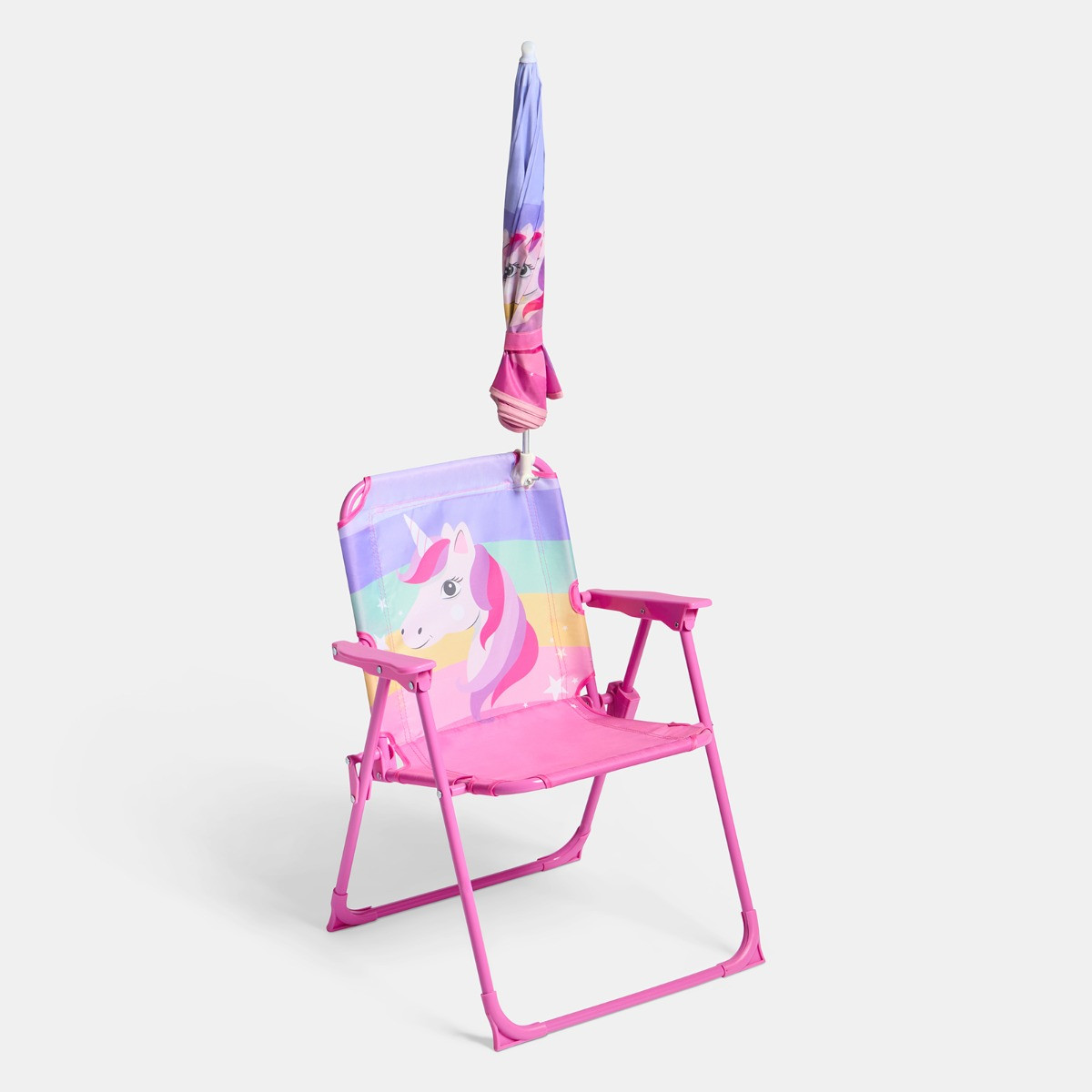 OHS Kids Unicorn Print Chair With Parasol - Pink>