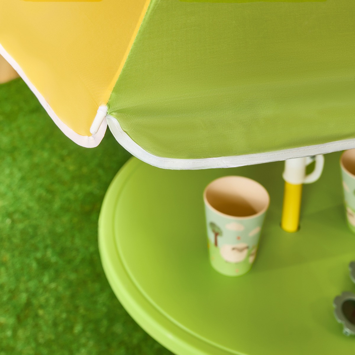 OHS Kids Colour Block Bistro Set with Parasol - Multi>