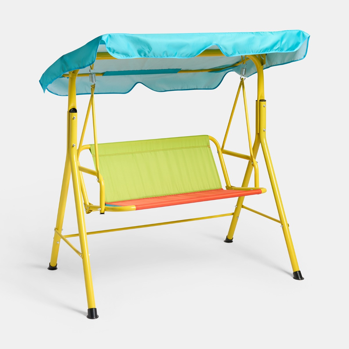 OHS Kids Colour Block Swing Bench with Canopy - Multi>