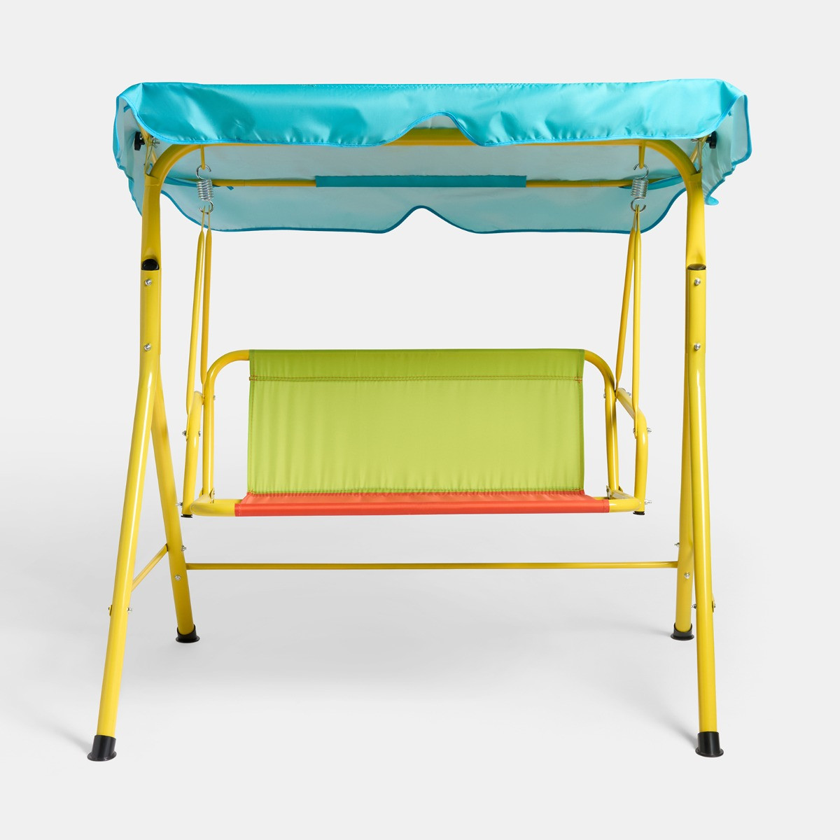 OHS Kids Colour Block Swing Bench with Canopy - Multi>