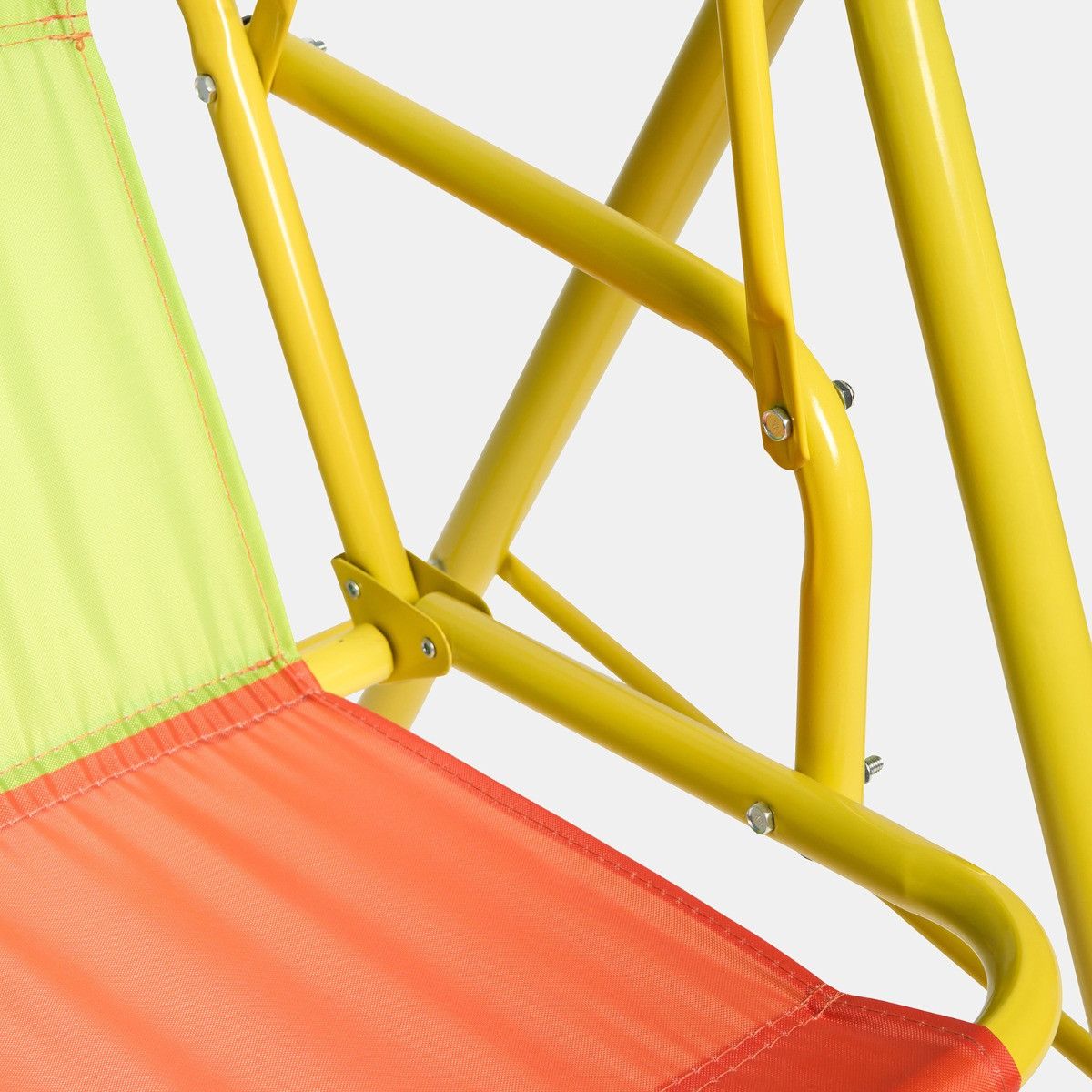 OHS Kids Colour Block Swing Bench with Canopy - Multi>