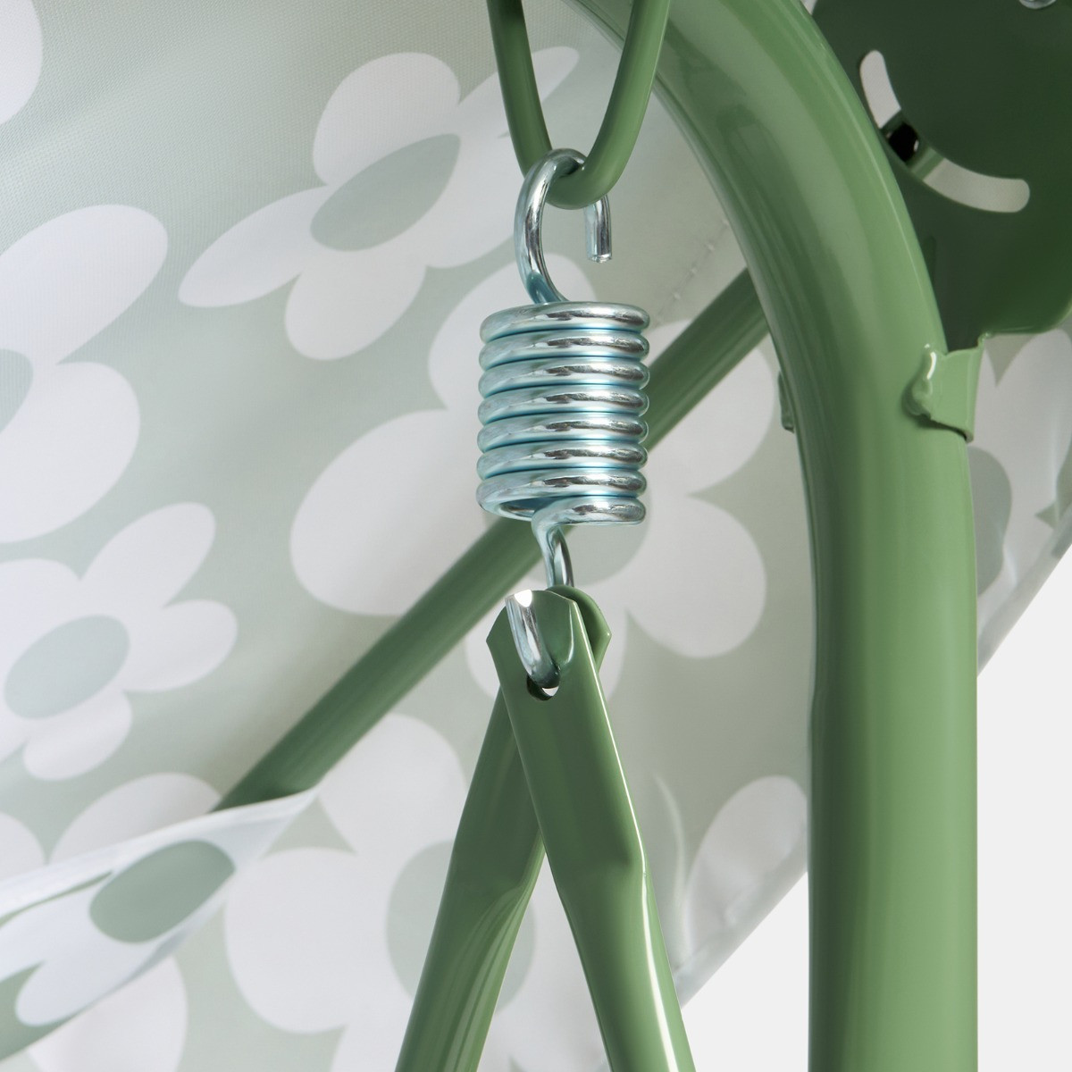 OHS Kids Daisy Print Swing Bench with Canopy - Sage/White>