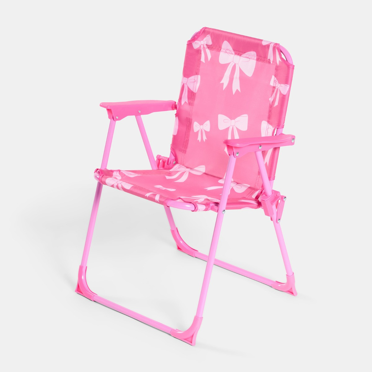 OHS Kids Bow Print Bistro Set with Parasol - Hot Pink>