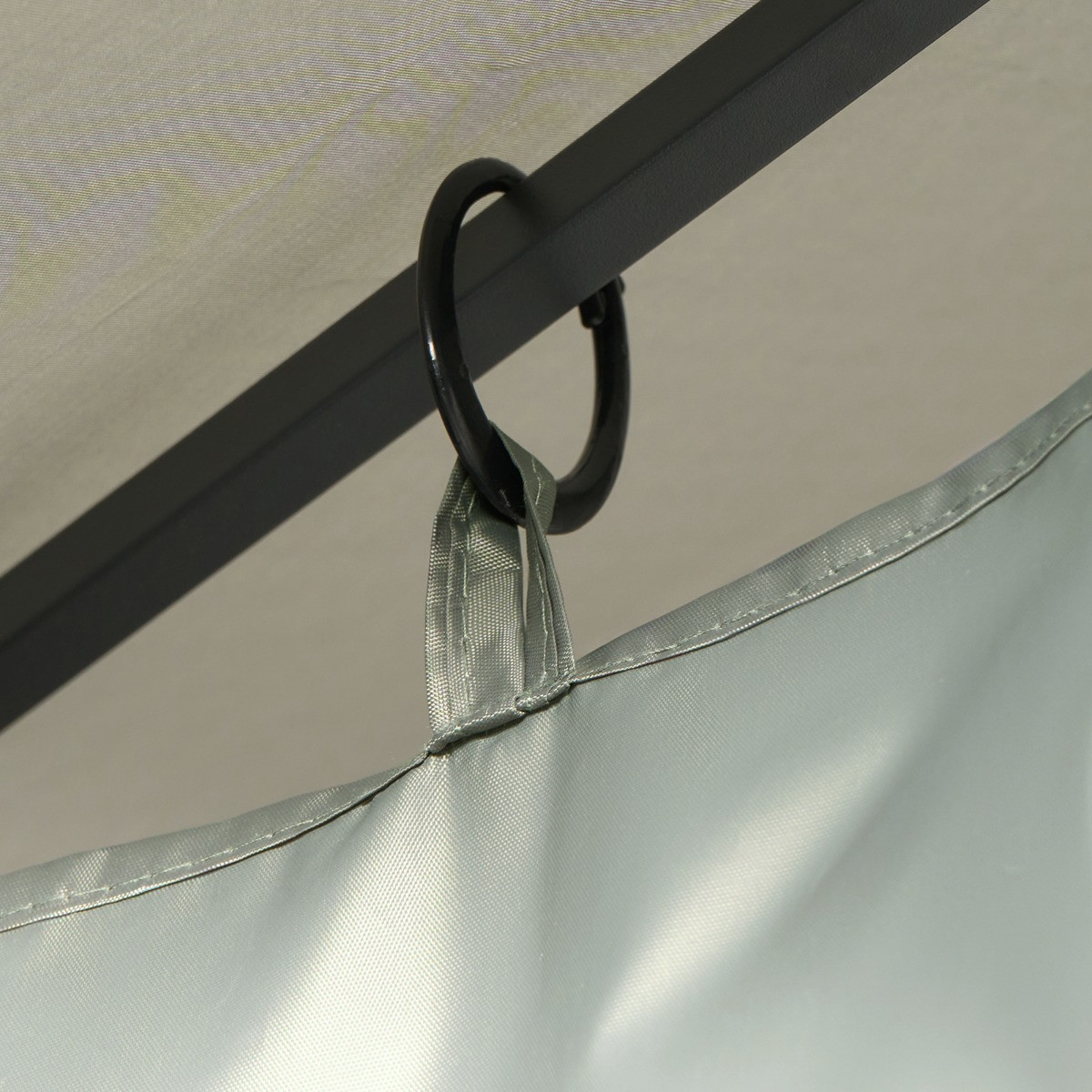 OHS Water Resistant Gazebo With Curtains - Grey>