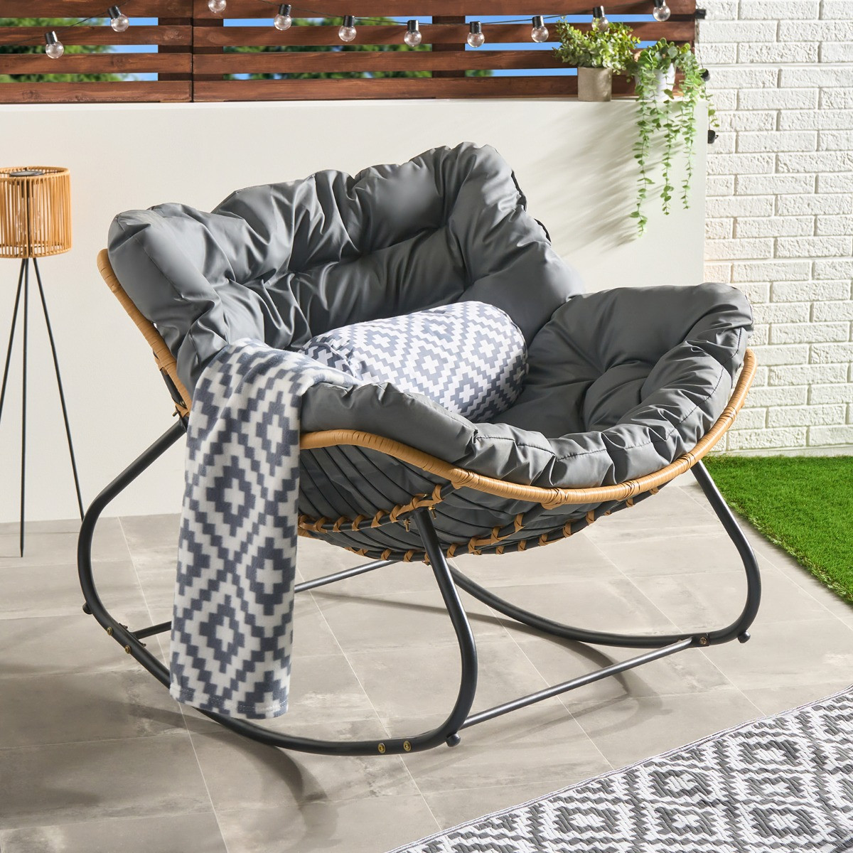 OHS Bali Outdoor Rocking Chair - Grey>